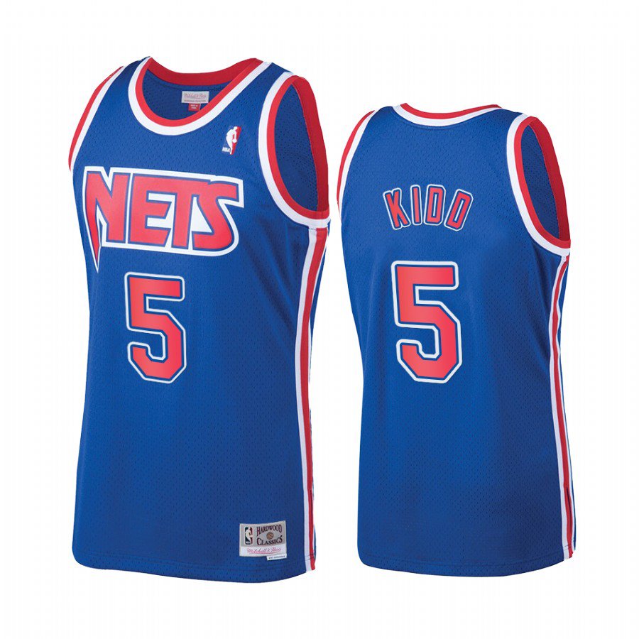 Men's Jason Kidd Nets  5 throwback jersey blue