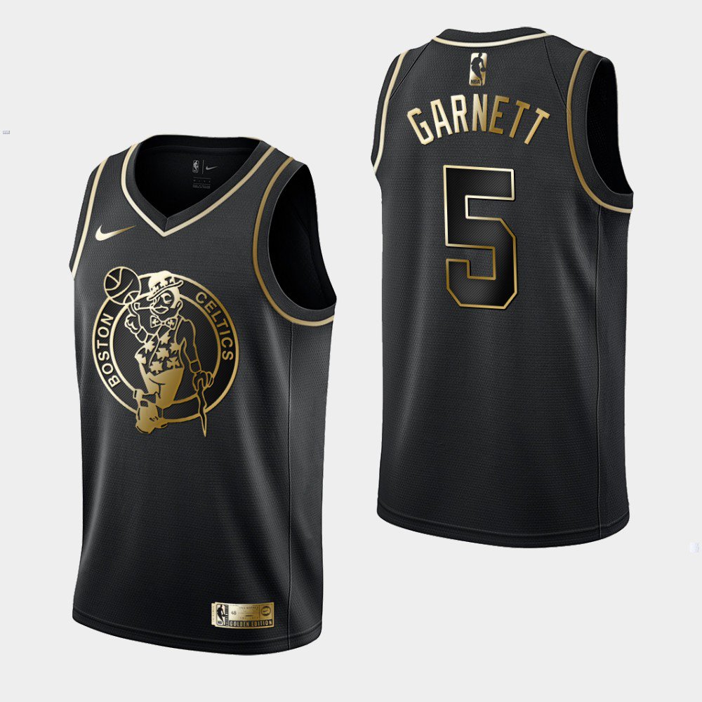 Mens Kevin Garnett Boston Celtics golden edition black jersey