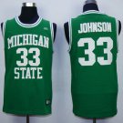 Mens Magic Johnson Michigan state spartans college msu  jersey  green