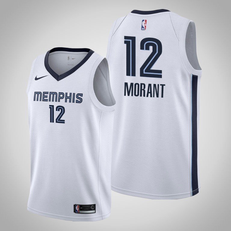 Men and Youth Memphis Grizzlies #12 Ja Morant Jersey white