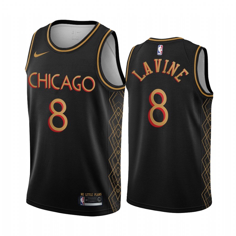 Men's / Youth Chicago Bulls 8 Zach LaVine 2021 City Edition Jersey black