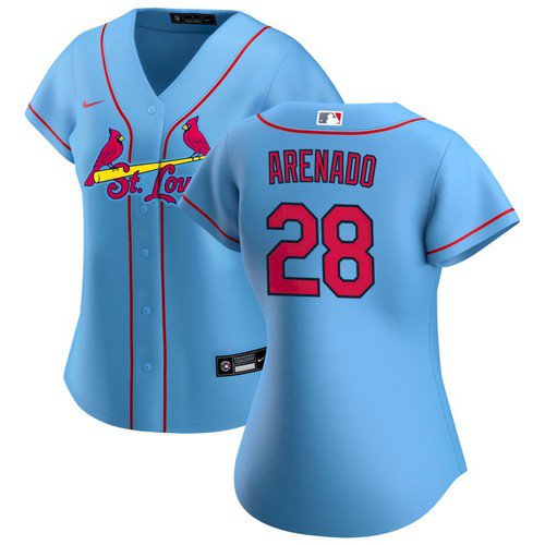 Women's Nolan Arenado sl Cardinals jersey light blue