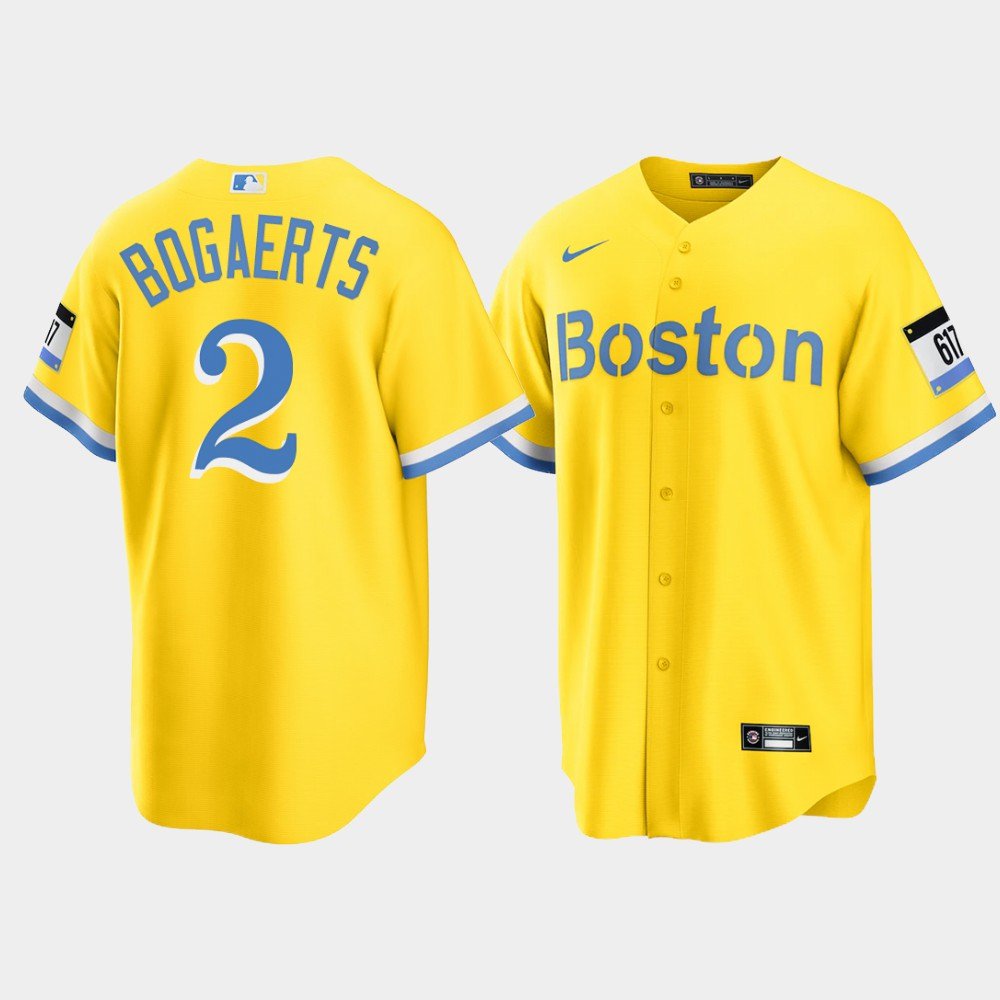 Men / Youth Boston Red Sox 2 Xander Bogaerts city Jersey gold