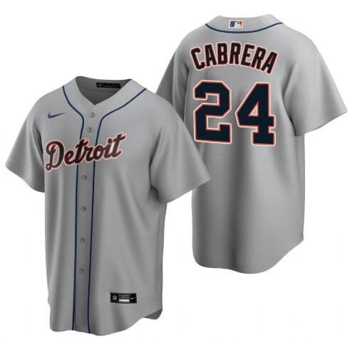DET #24 Miguel Cabrera Player Jersey Gray