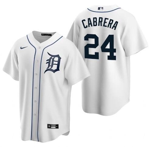 Men & Youth DET #24 Miguel Cabrera stitched jersey white