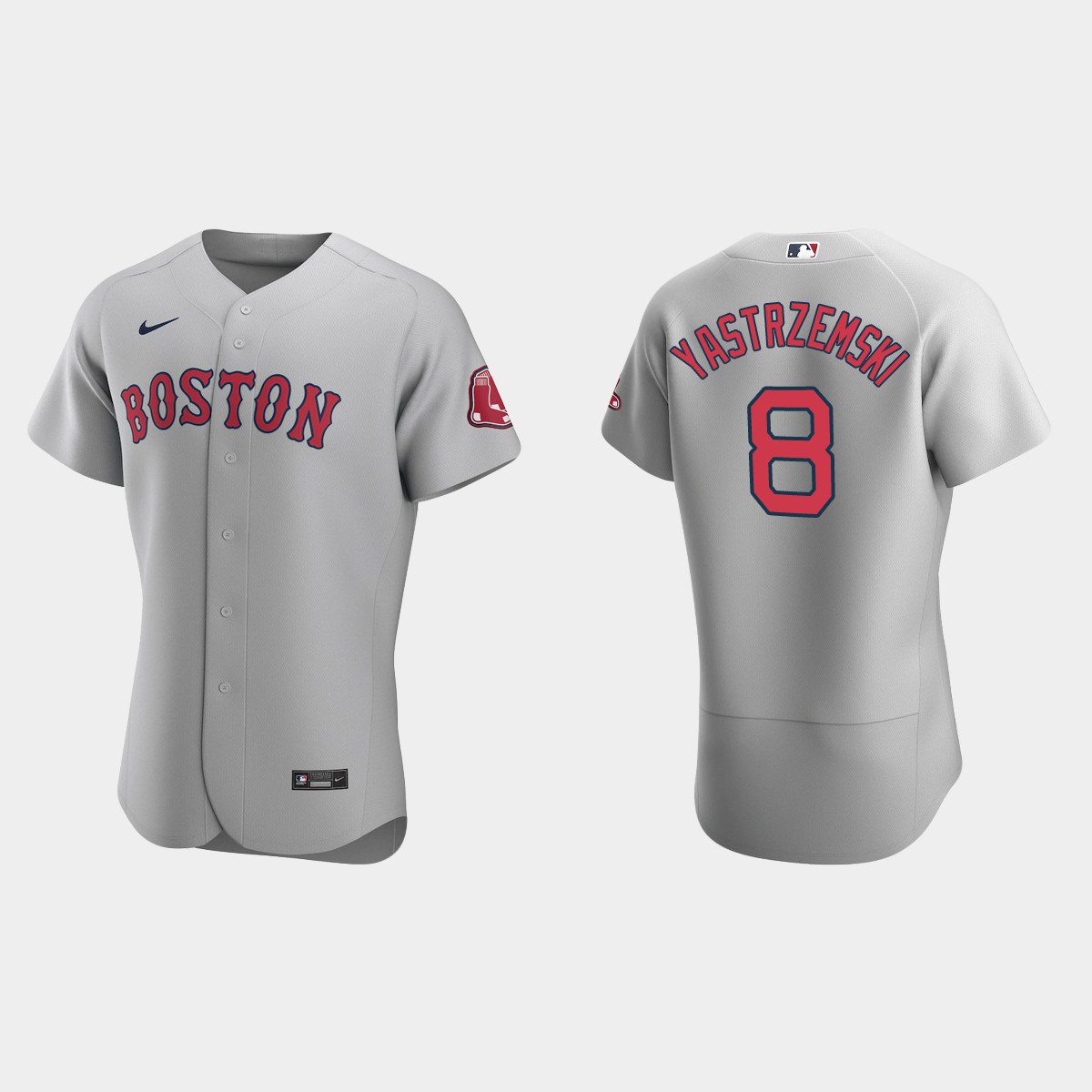 Men's Carl Yastrzemski red sox 8 authentic  jersey gray