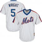 New Men's Mets 5 David Wright White Pinstripe Pullover Throwback Cool Base Jersey