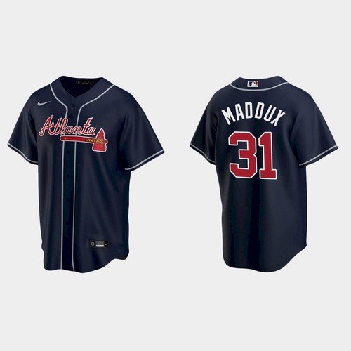 Men & Youth greg maddux  braves 31 jersey navy