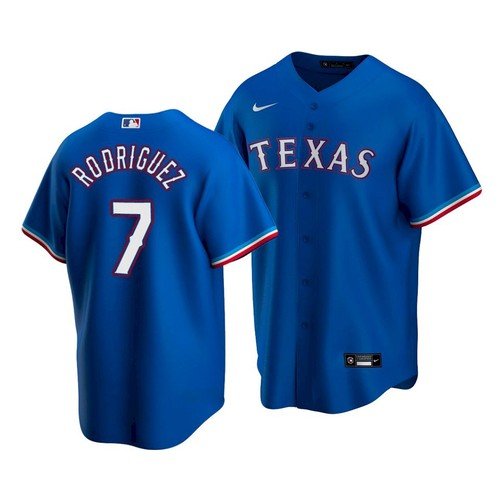 Men & Youth Ivan Pudge Rodriguez Rangers 7  jersey royal blue
