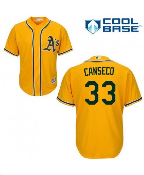 Men & Youth  jose canseco oakland athletics a's 33  jersey gold