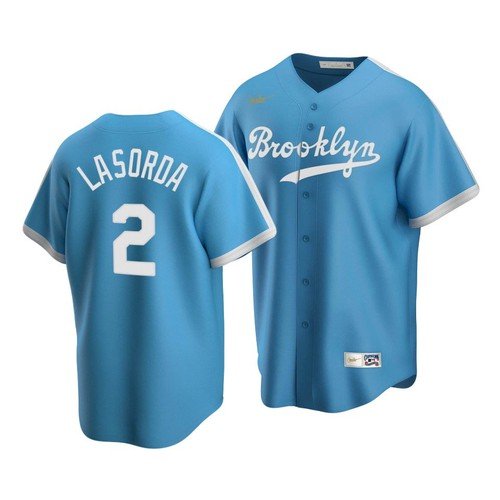 Men & Youth Tommy Lasorda dodgers 2 cooperstown jersey powder blue