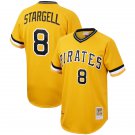 Men's  Willie Stargell pittsburgh pirates 8 cooperstown thrwoback  jersey gold