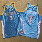 Men's  Allen Iverson Denver Nuggets 3 throwback   jersey blue