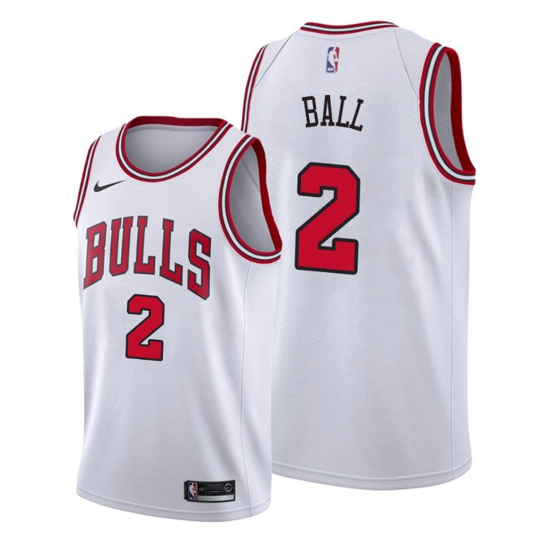 Men & Youth bulls  #2 Lonzo Ball association Edition Jersey white