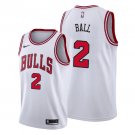 Men & Youth bulls  #2 Lonzo Ball association Edition Jersey white
