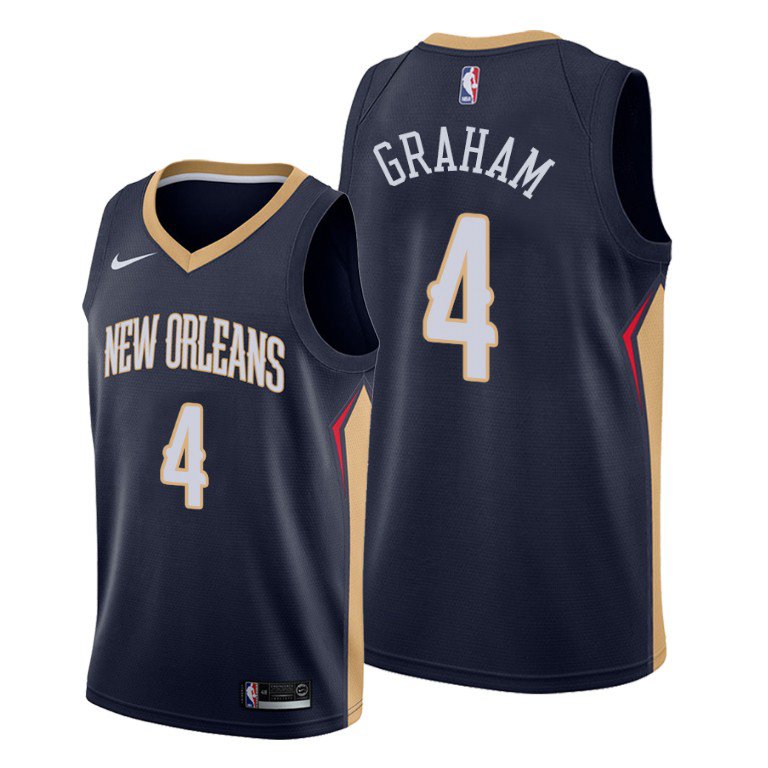 Men & Youth  pelicans #4 Devonte' Graham  icon Edition Jersey navy