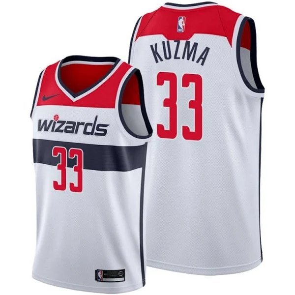 Men / Youth  Kyle Kuzma wizards 33  jersey white