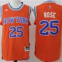 Men's Derrick Rose Knicks 25 throwback jersey orange