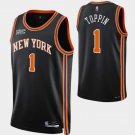 Men & Youth Obi Toppin Knicks #1 75th anniversary city jersey black