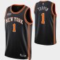 Men & Youth Obi Toppin Knicks #1 75th anniversary city jersey black