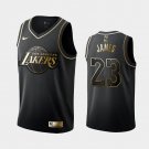 Men's Lebron James  Lakers golden black  jersey
