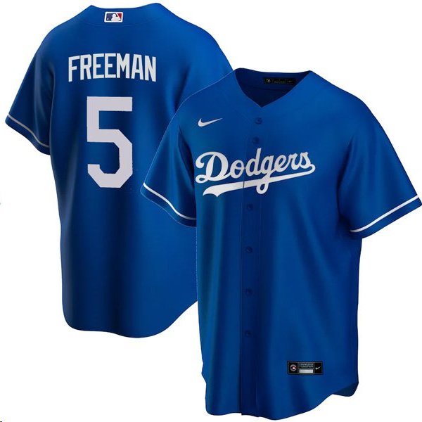 Men & Youth Freddie Freeman Dodgers 5 stitched jersey blue