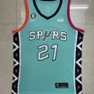 Men's Spurs #21 Tim Duncan City Jersey Green 2023 Stitched