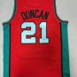 Men's Spurs Tim Duncan Stitched Jersey Red Throwback