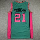 Men's Spurs Tim Duncan Stitched Green Jersey Throwback
