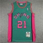 Men's Spurs Tim Duncan Stitched Green Jersey Throwback