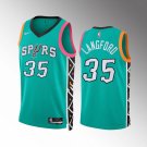 Men's Spurs #35 Romeo Langford City Jersey Green 2023