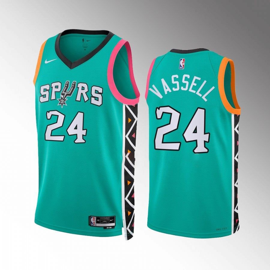 Men's Spurs #24 Devin Vassell City Jersey Green 2023