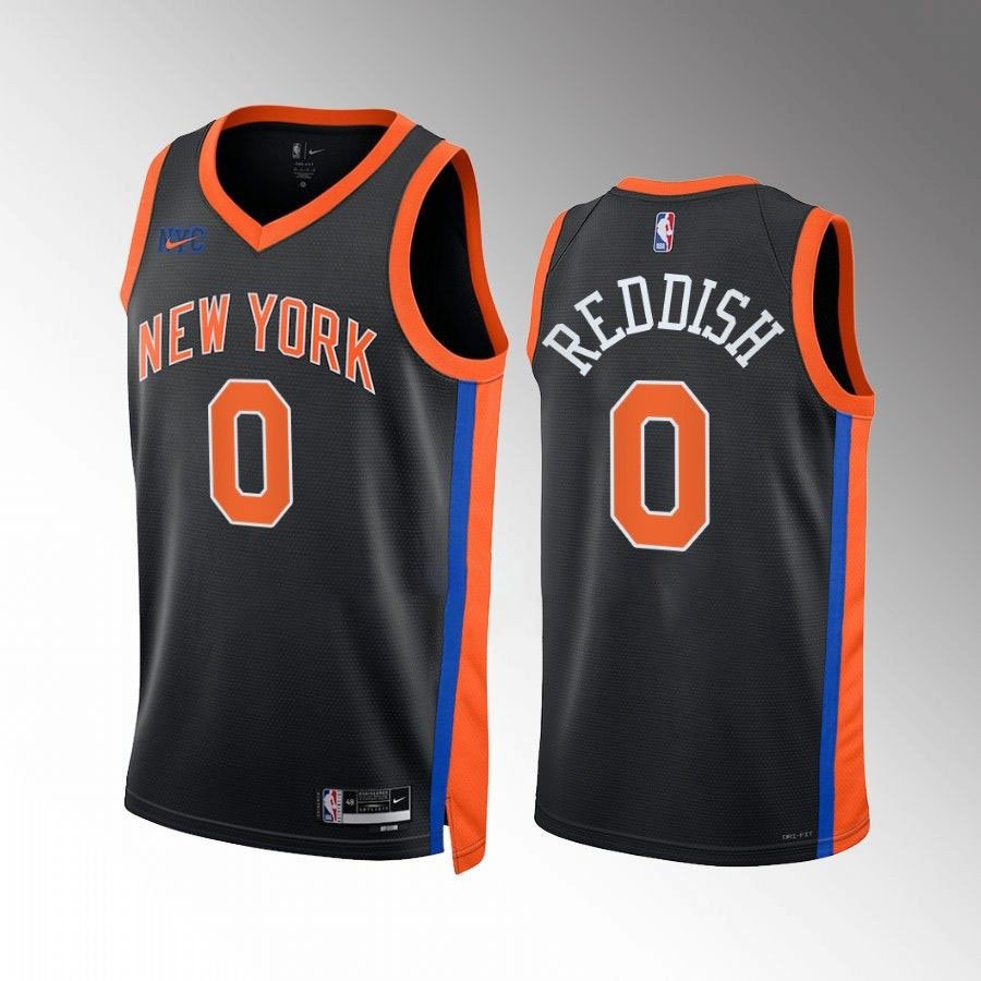 Men's Knicks #0 Cameron Reddish City Jersey Black 2023