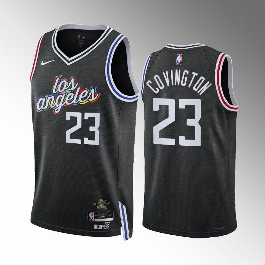 Men's Clippers #23 Robert Covington City Jersey Black 2023