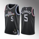 Men's Clippers #5 Luke Kennard Black City Jersey Stitched 2023