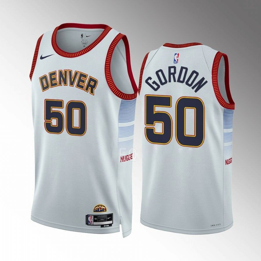 Men's Denver Nuggets #50 Aaron Gordon City Jersey White 2023