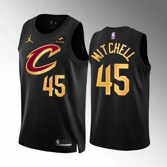 Men's Cavaliers #45 Donovan Mitchell Statement Edition Jersey Black 2023