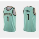Men's Charlotte Hornets #1 LaMelo Ball City Jersey Green Buzz City