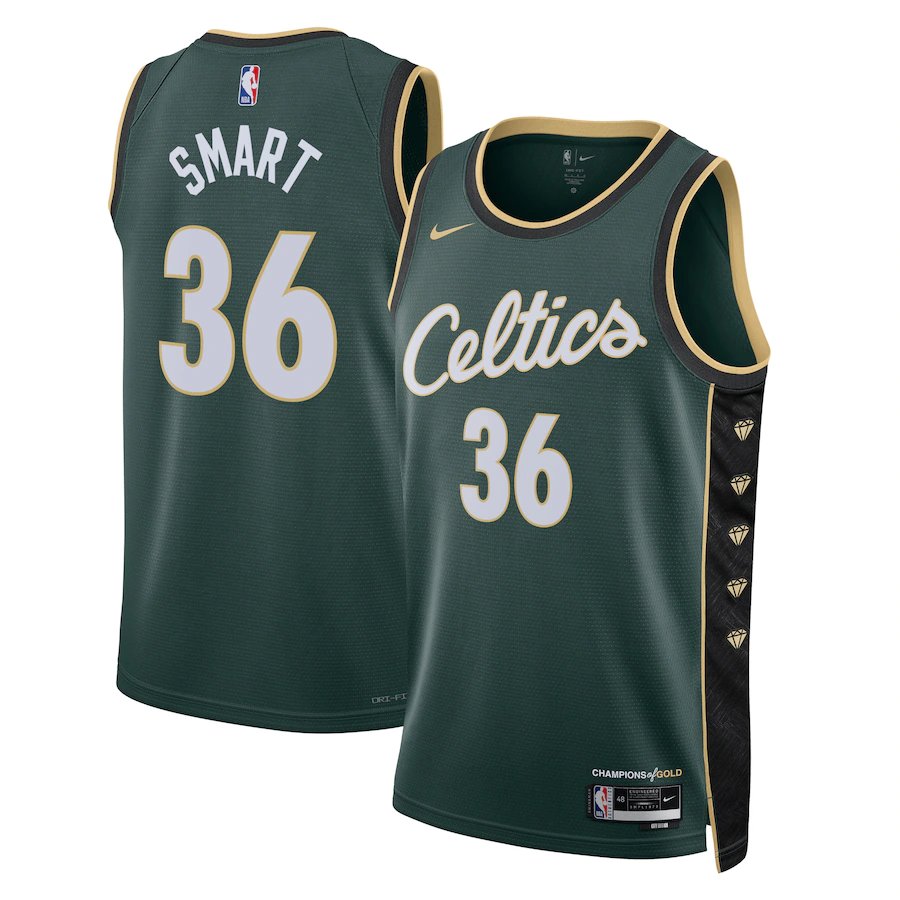 Men's Celtics #36 Marcus Smart City Jersey Green 2023