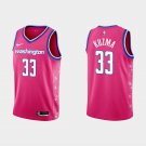 Men's Youth Wizards #33 Kyle Kuzma Cherry Blossoms Jersey Pink Hot Press 202223
