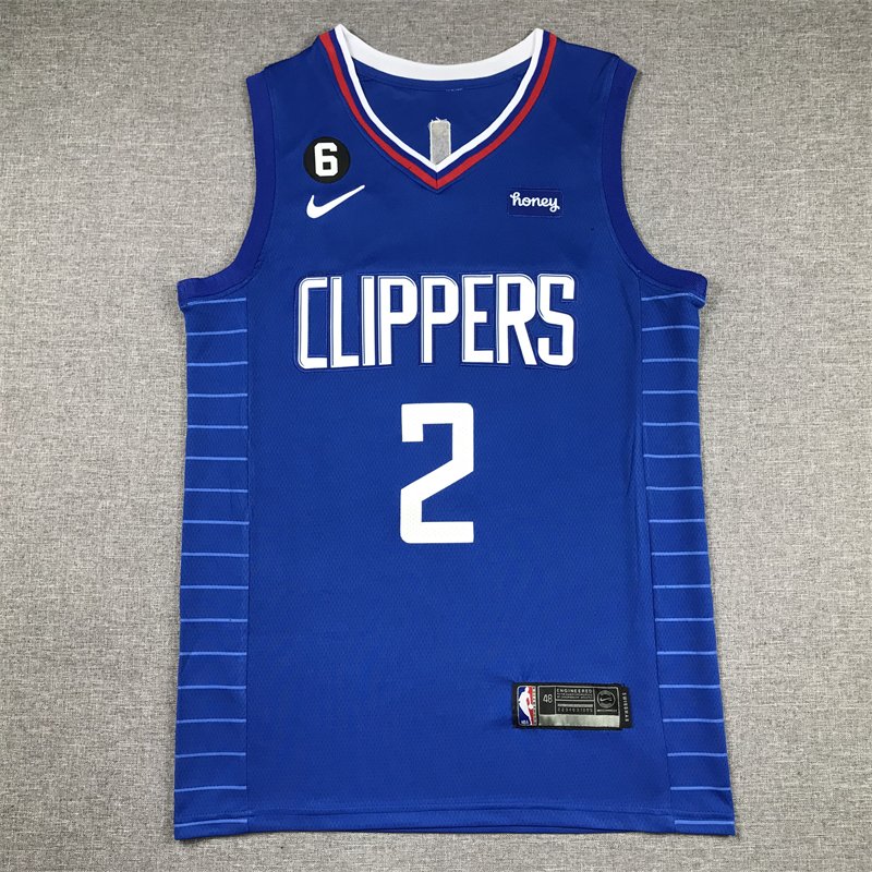 Men's Clippers #2 Kawhi Leonard Blue Jersey Icon Swingman 2023