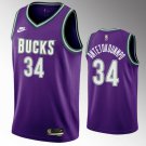 Men's Bucks Giannis Antetokounmpo Purple Jersey Throwback