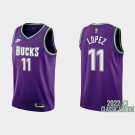 Men's Bucks #11 Brook Lopez Purple Classic Jersey Throwback 2023
