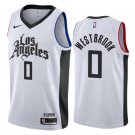 Men's Clippers #0 Russell Westbrook Jersey White City Edition