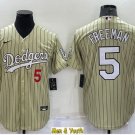 Men's & Youth Freddie Freeman Dodgers Jersey Gold Pinstripe CoolBase League