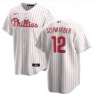 Men's Womens Youth Phillies #12 Kyle Schwarber Cool Player Jersey White Pinstripe