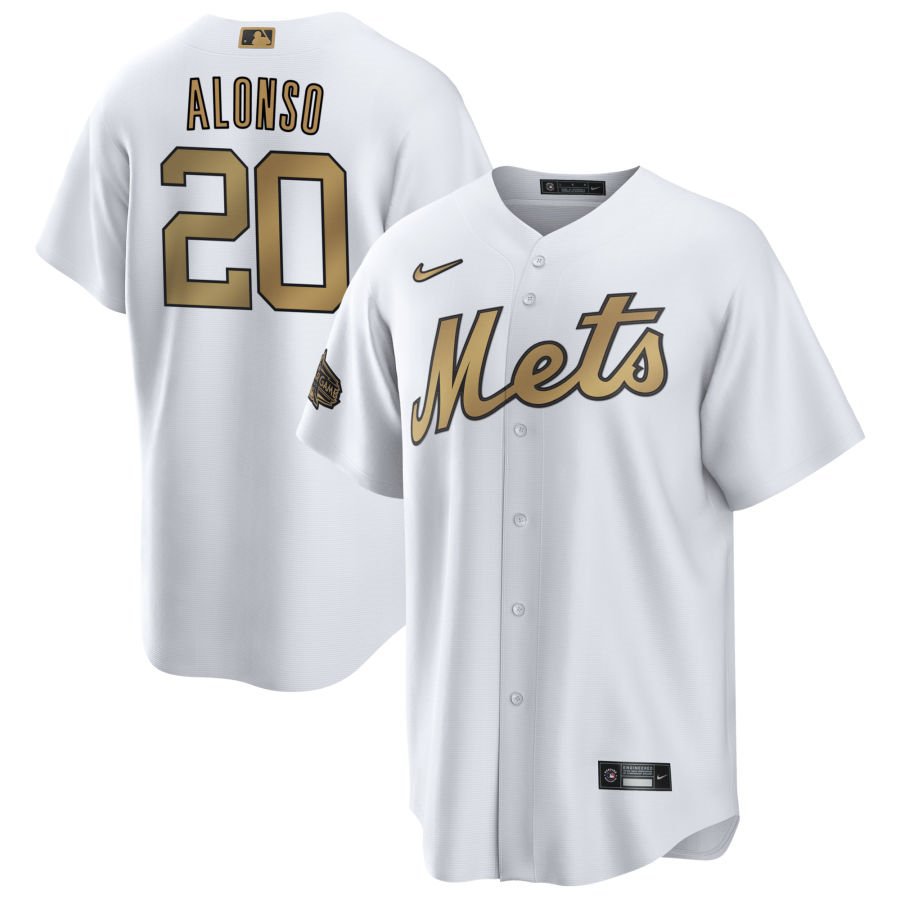 ┋❐ 2022 MLB New York Mets All Star 20 Pete Alonso White Gold