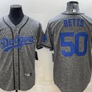 Men's Womens Youth Dodgers #50 Mookie Betts Player Jersey Grey