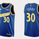 Men's Warriors #30 Stephen Curry Retro Blue Jersey Stitched