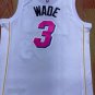 Men's Heat #3 Authentic Dwyane Wade City Jersey White